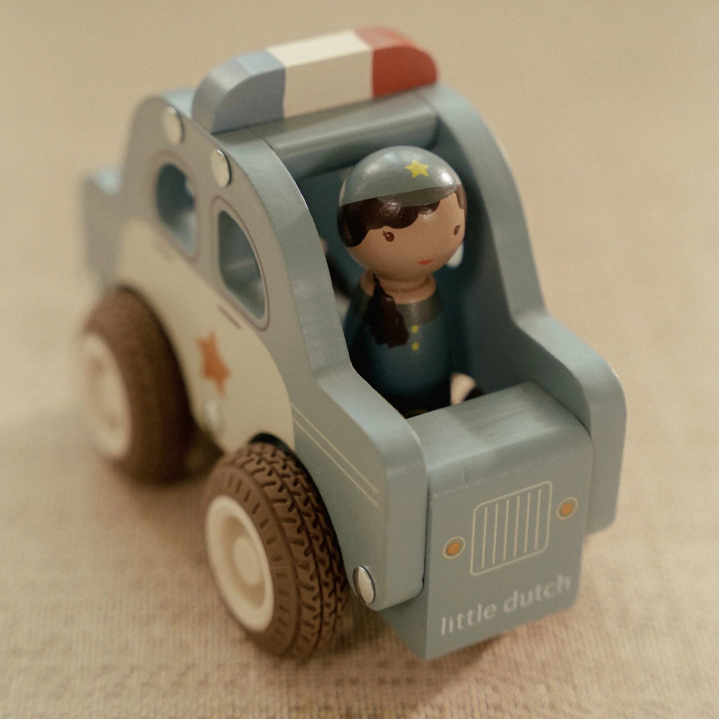 Houten politiewagen – Blauw – Essentials