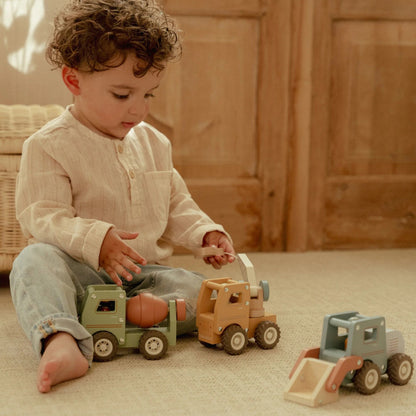Houten bulldozer – Blauw – Essentials