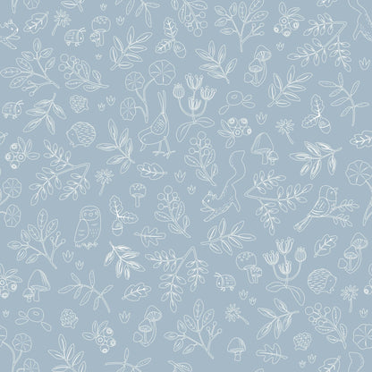 Vliesbehang – Blauw – Forest Friends – Forest Wonder