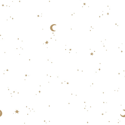 Vliesbehang – Wit – Newborn Naturals – Moon & Stars