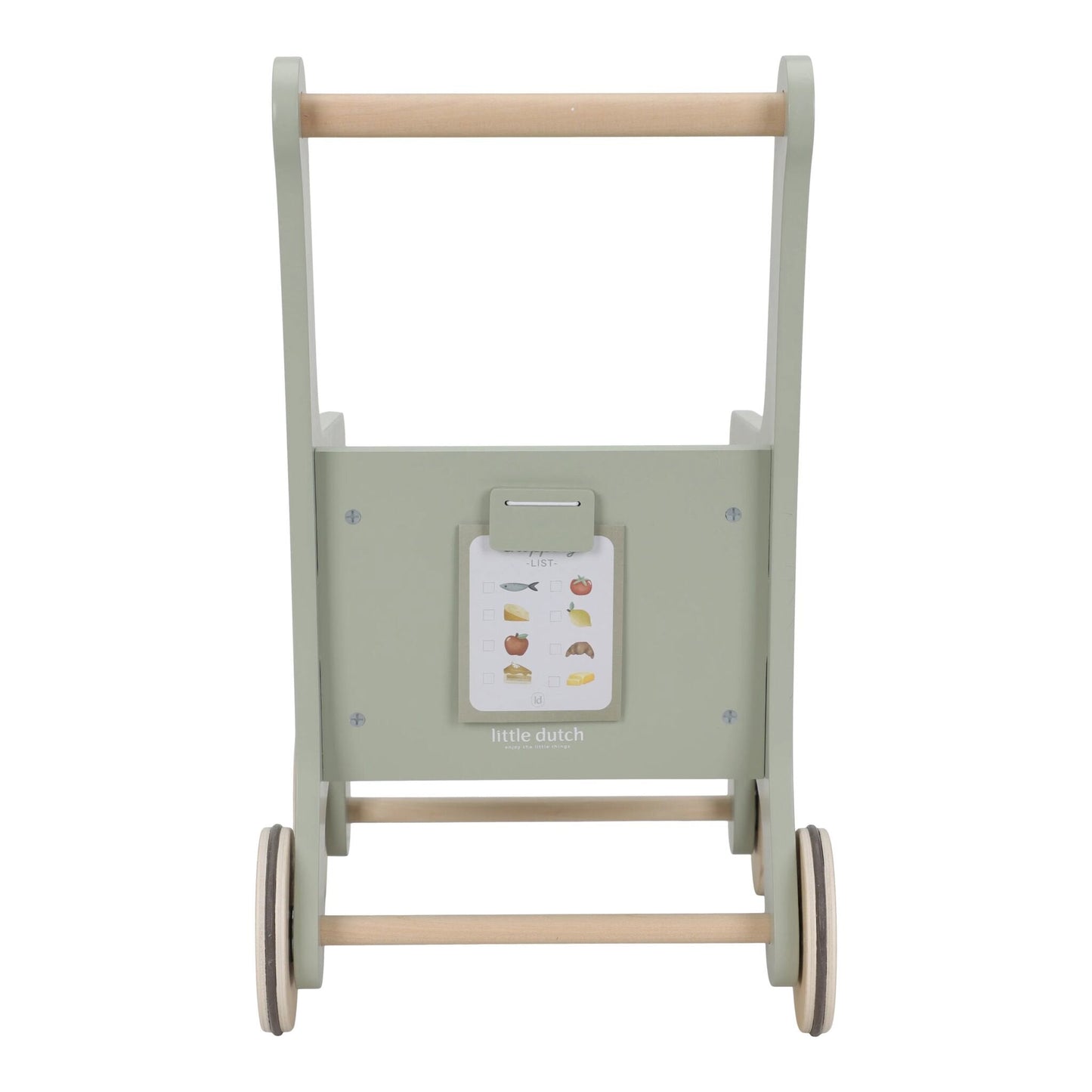 Houten winkelwagen - Groen