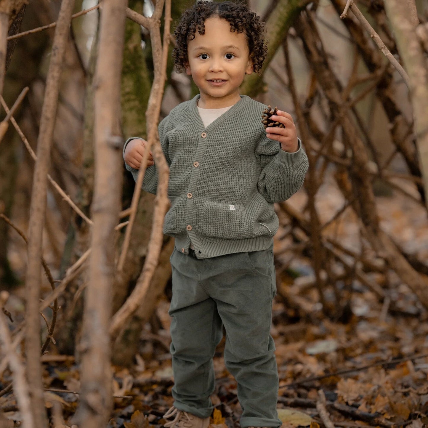 Gebreid vest - Groen - Forest Friends