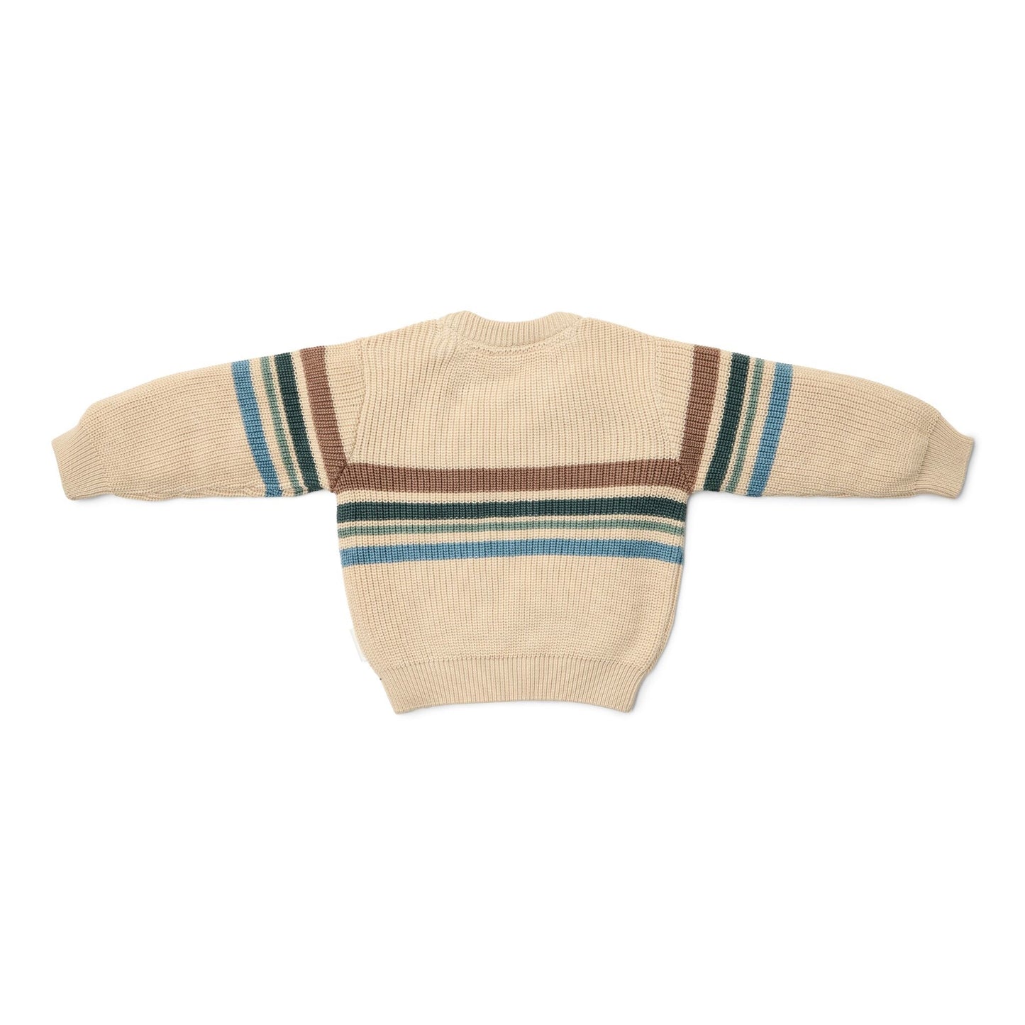 Gebreide trui - Zand - Forest Friends - Stripe