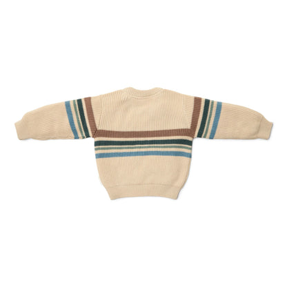 Gebreide trui - Zand - Forest Friends - Stripe