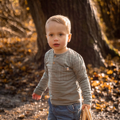 Shirt lange mouw - Groen - Forest Friends - Stripe