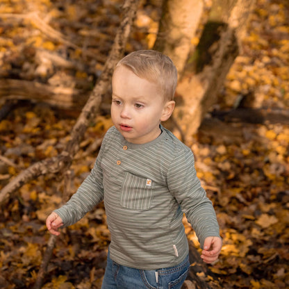 Shirt lange mouw - Groen - Forest Friends - Stripe