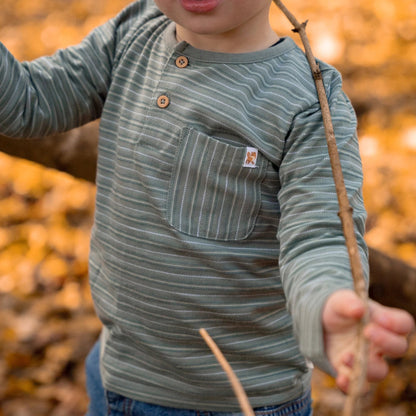 Shirt lange mouw - Groen - Forest Friends - Stripe