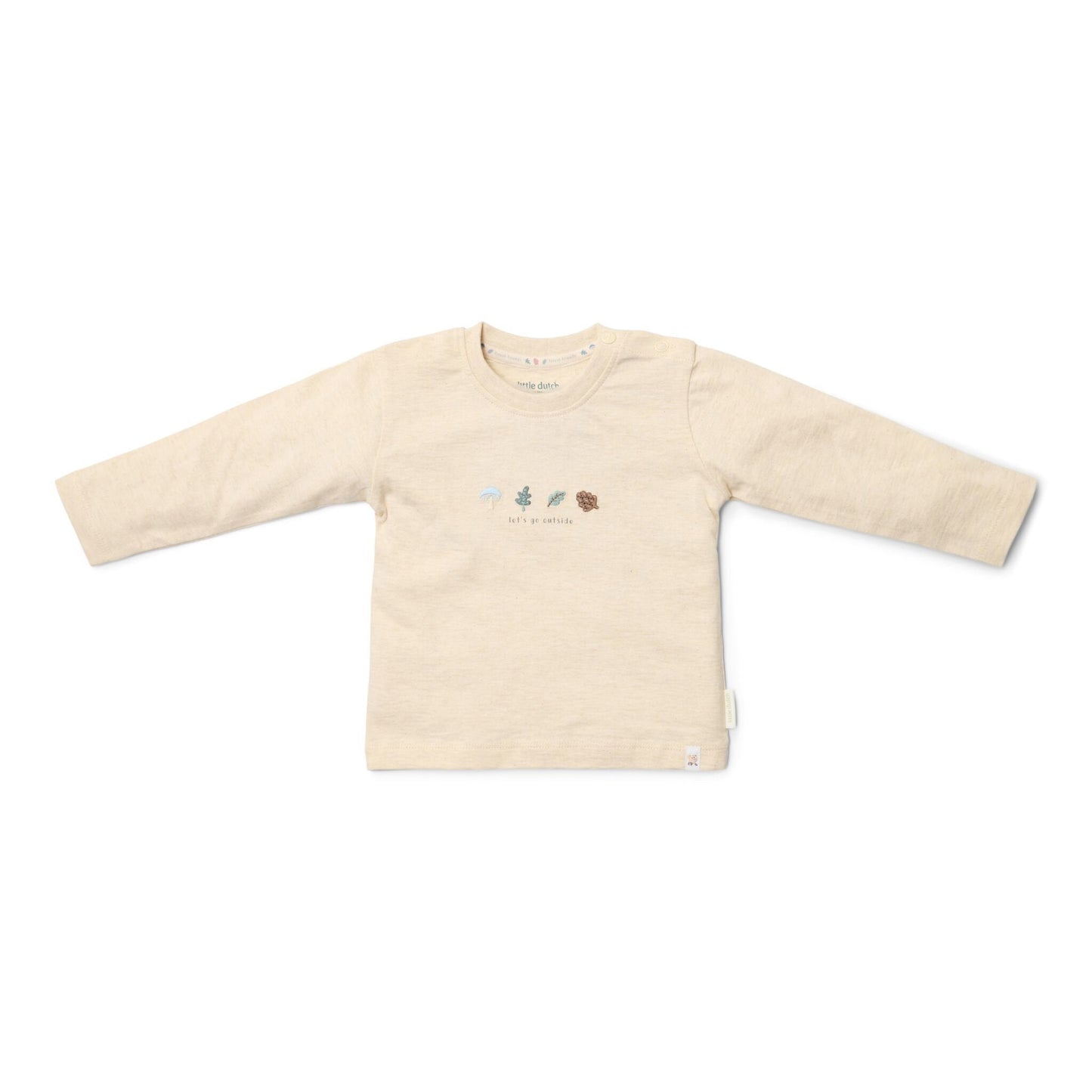 Shirt lange mouw - Zand - Forest Friends - Forest borduursel