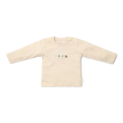Shirt lange mouw - Zand - Forest Friends - Forest borduursel