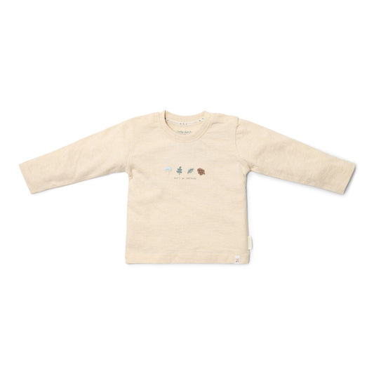 Shirt lange mouw - Zand - Forest Friends - Forest borduursel