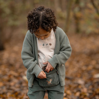 Shirt lange mouw - Zand - Forest Friends - Forest borduursel