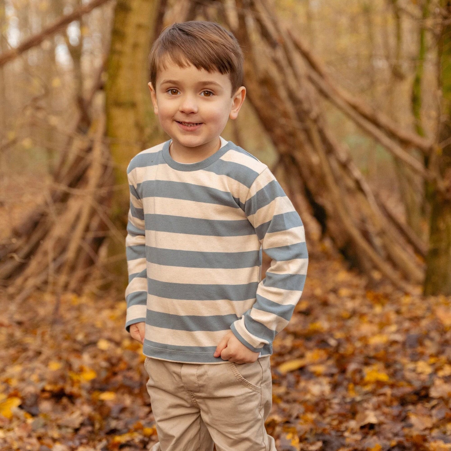 Shirt lange mouw - Blauw - Zand - Forest Friends - Stripe