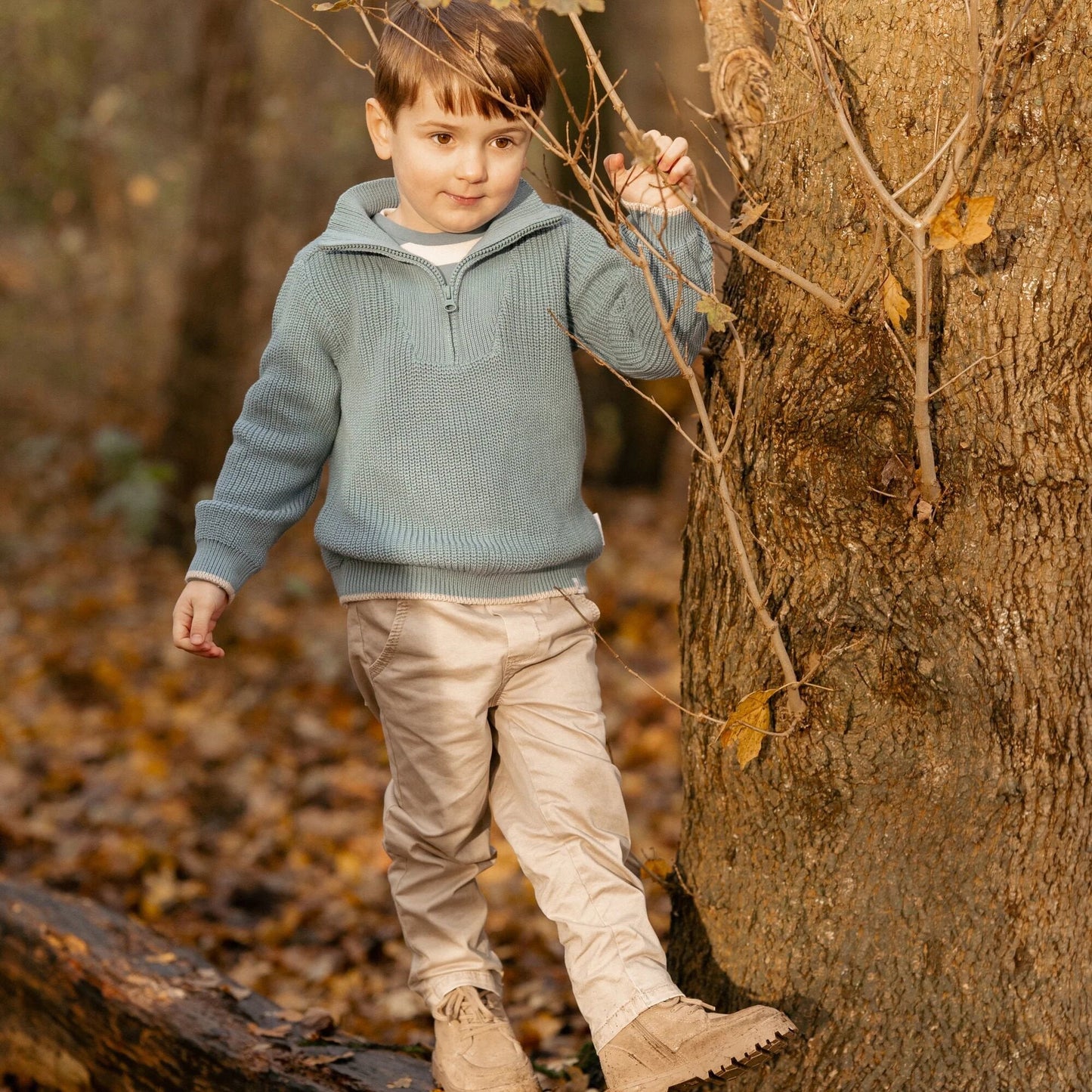 Shirt lange mouw - Blauw - Zand - Forest Friends - Stripe