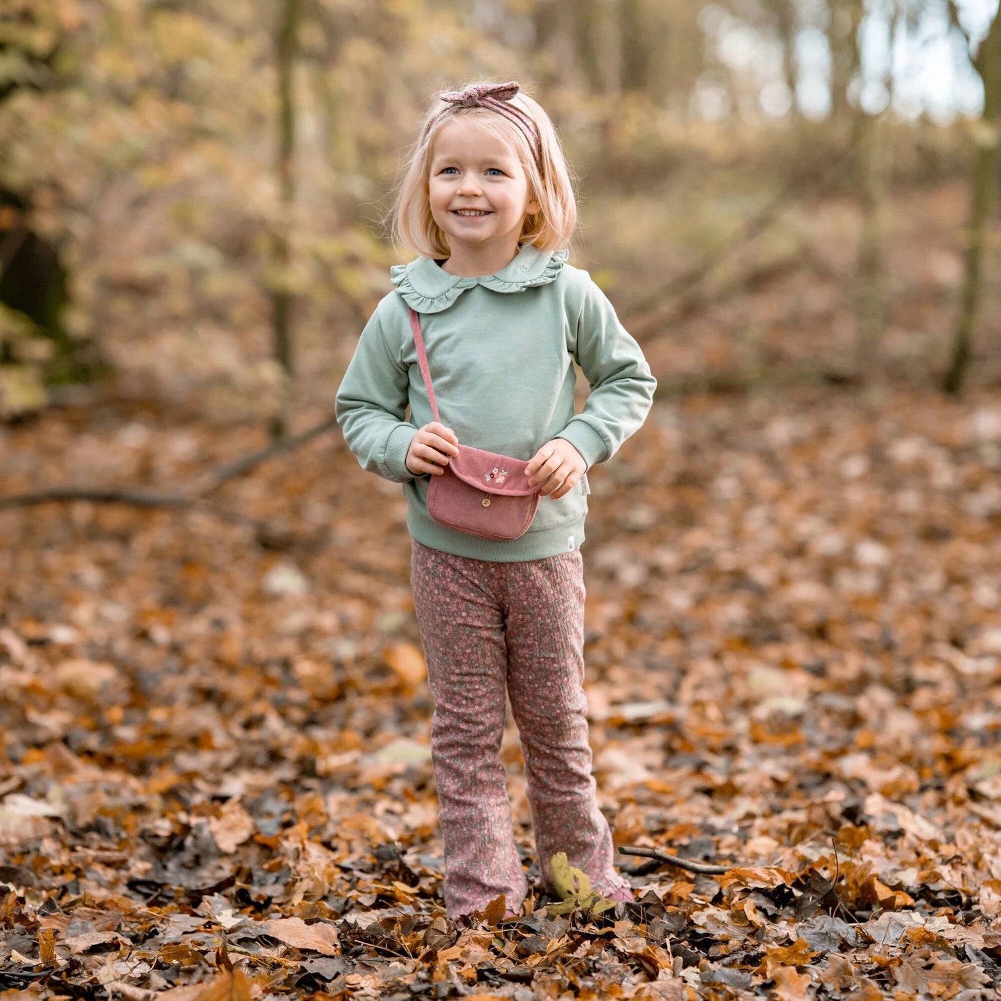 Flared broek - Roze - Fairy Garden - Bloemen