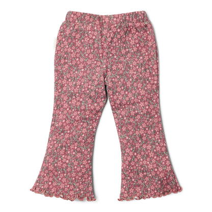 Flared broek - Roze - Fairy Garden - Bloemen