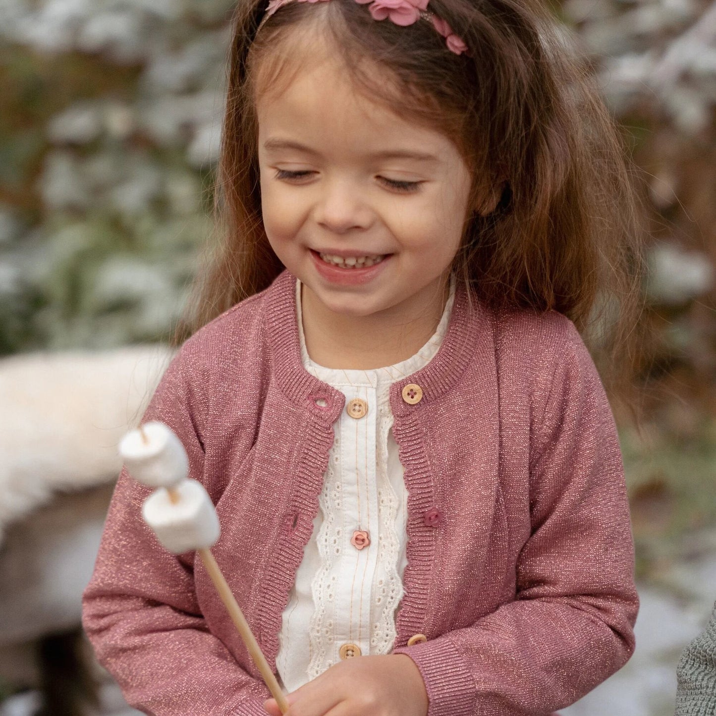 Gebreid vest - Knoopjes - Roze - Fairy Garden