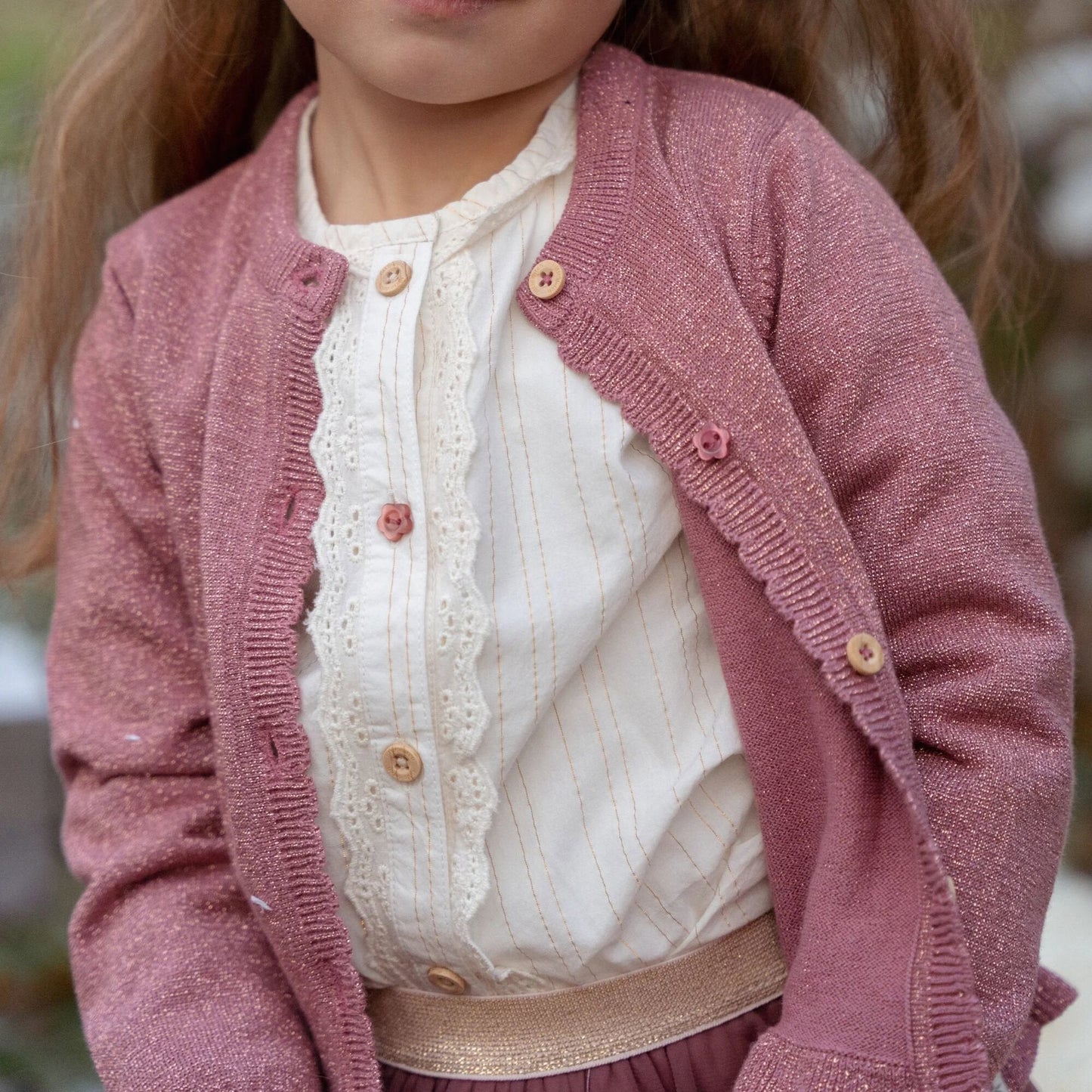 Gebreid vest - Knoopjes - Roze - Fairy Garden