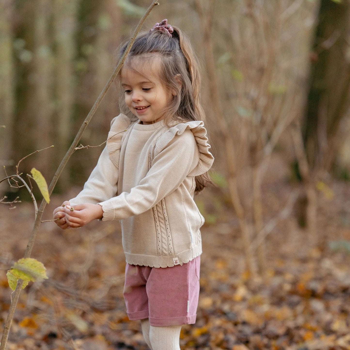 Gebreide trui - Ruffle -  Zand - Fairy Garden