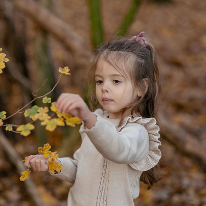 Gebreide trui - Ruffle -  Zand - Fairy Garden