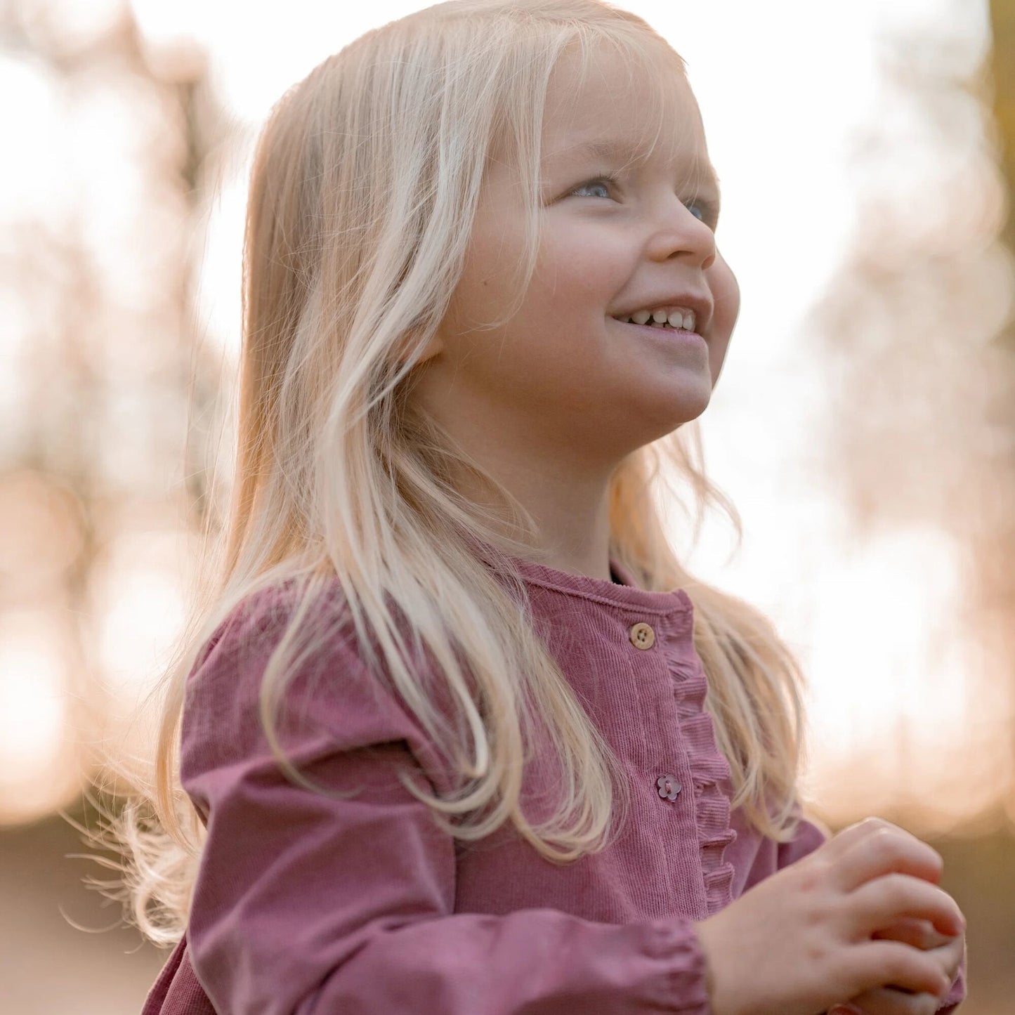 Jurk lange mouw - Roze - Fairy Garden - Corduroy
