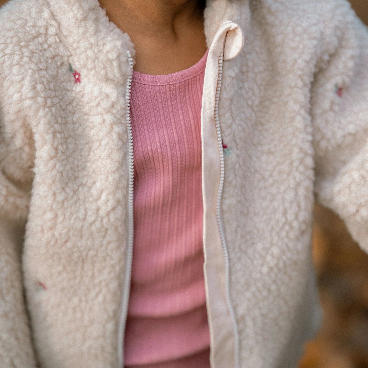 Rib Shirt lange mouw - Roze - Fairy Garden