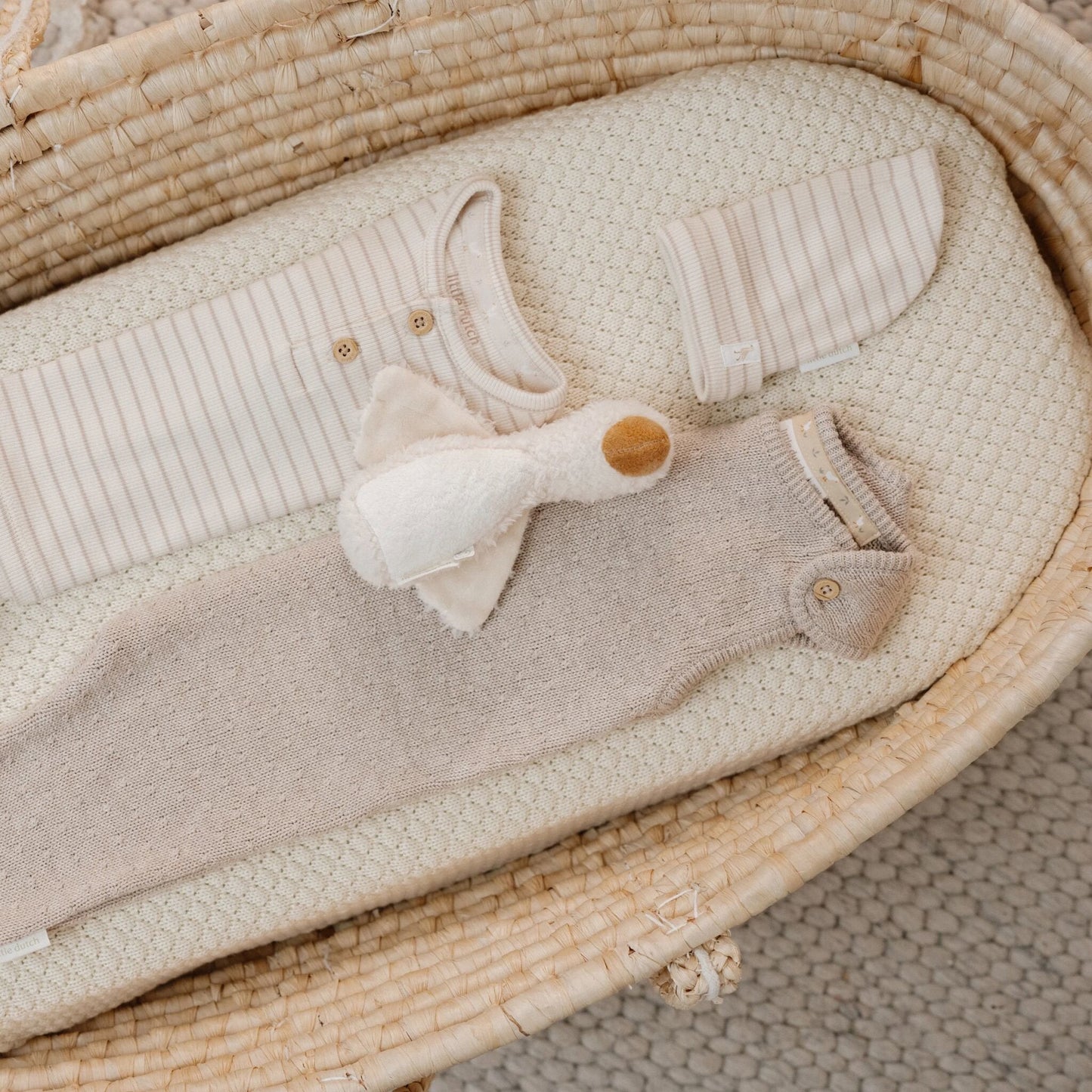 Babymutsje - Beige - Newborn Naturals - Stripe