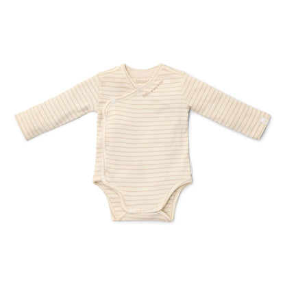 Romper overslag lange mouw - Beige - Newborn Naturals - Stripe