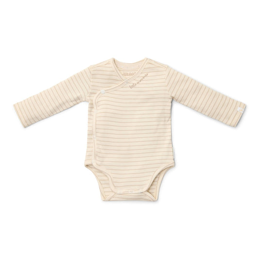 Romper overslag lange mouw - Beige - Newborn Naturals - Stripe