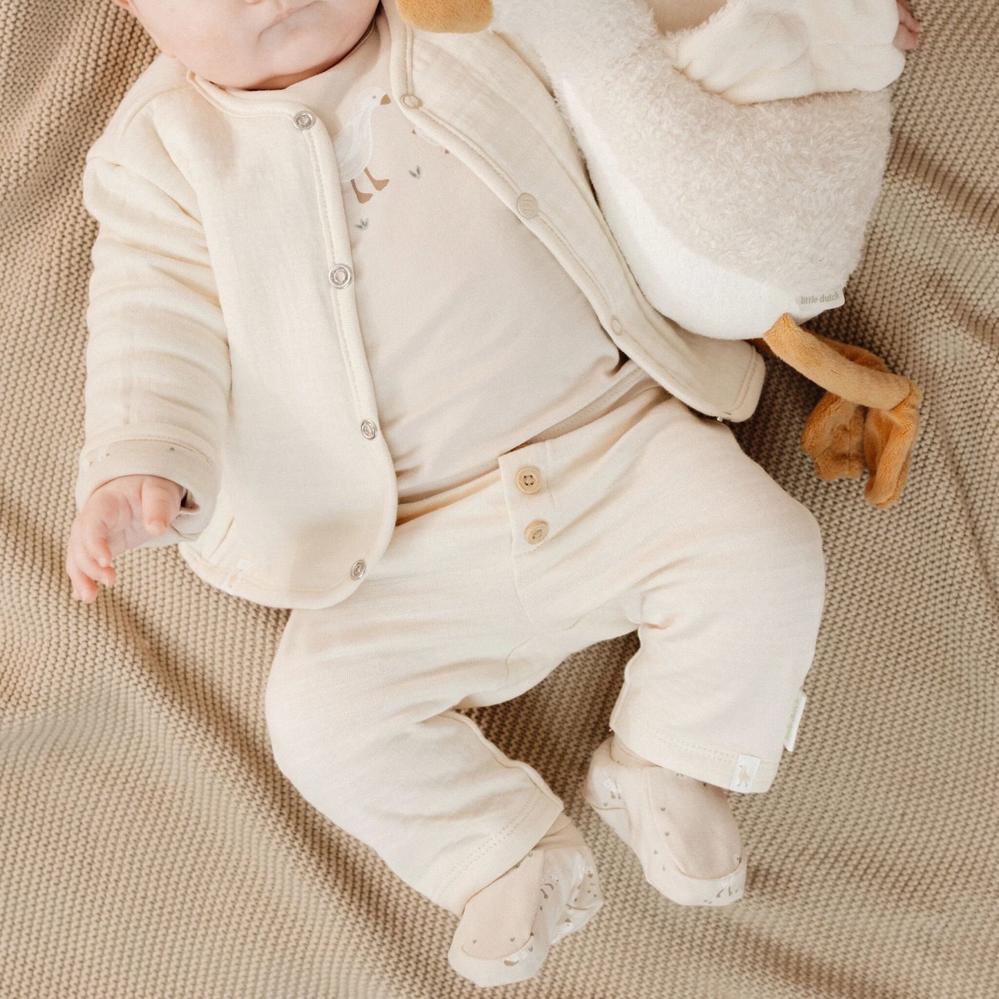 Slofjes - Zand - Newborn Naturals - Little Goose