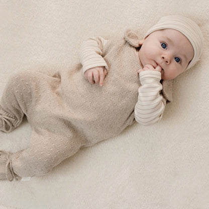Shirt lange mouw - Beige - Newborn Naturals - Stripe