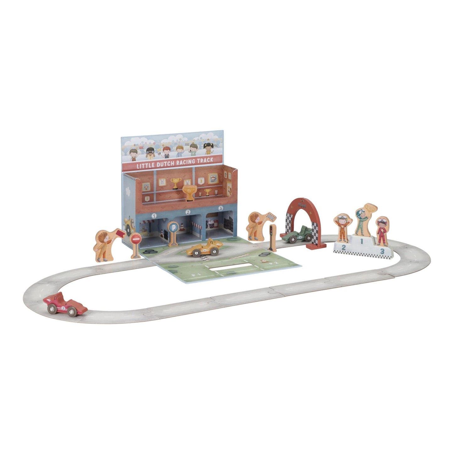 Houten racebaan in speelkoffer – Meerkleurig – Essentials