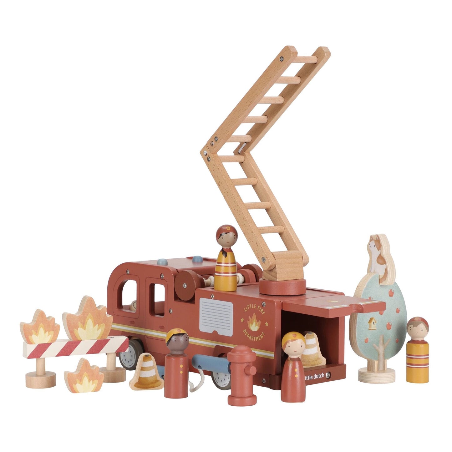 Houten brandweerwagen – Rood – Essentials