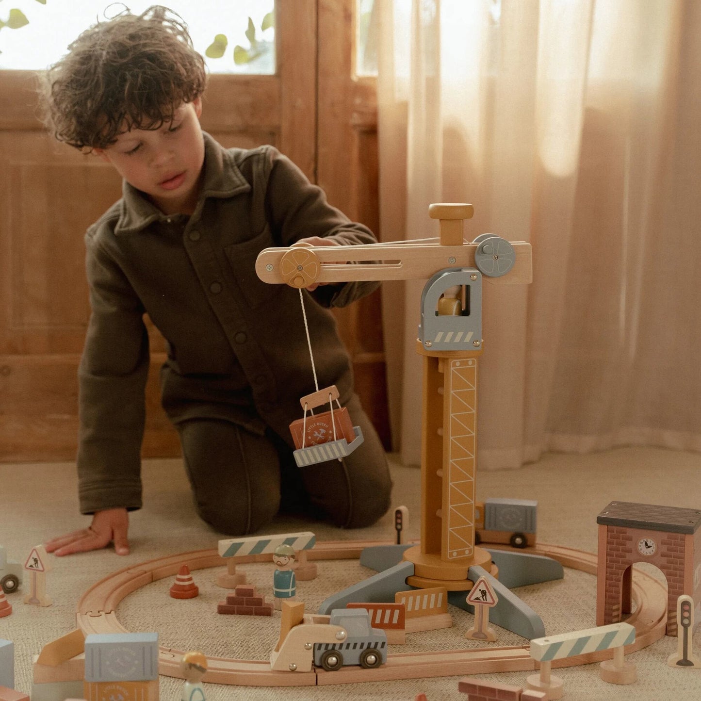 Houten hijskraan – Treinbaan