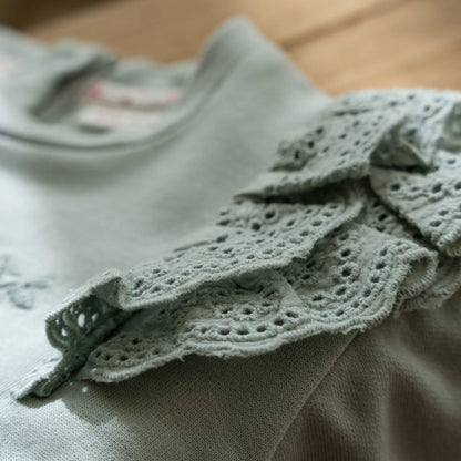Sweater - Ruches -  Groen - Fairy Garden