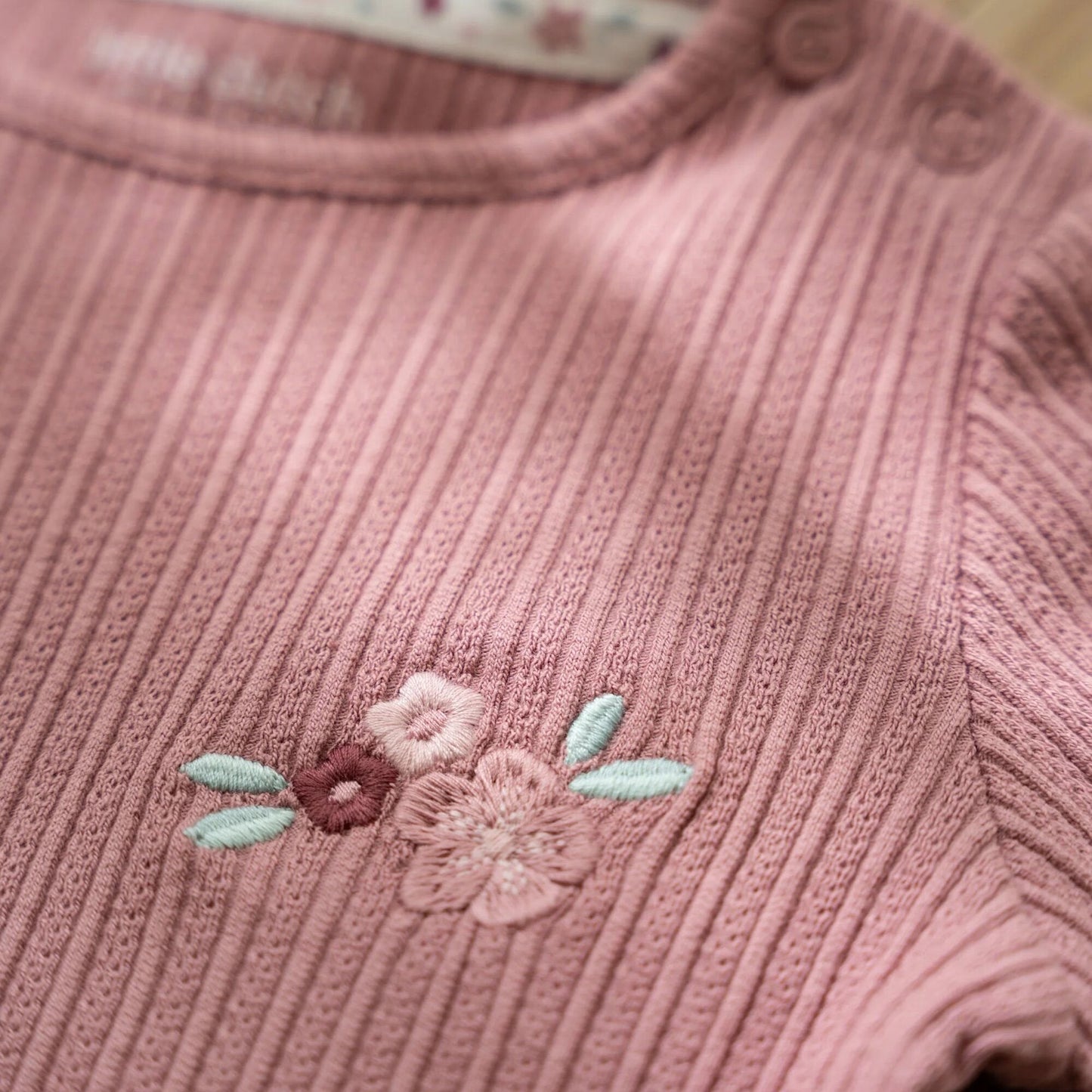 Rib Shirt lange mouw - Roze - Fairy Garden