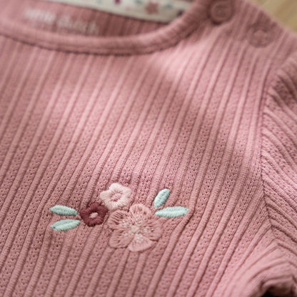 Rib Shirt lange mouw - Roze - Fairy Garden
