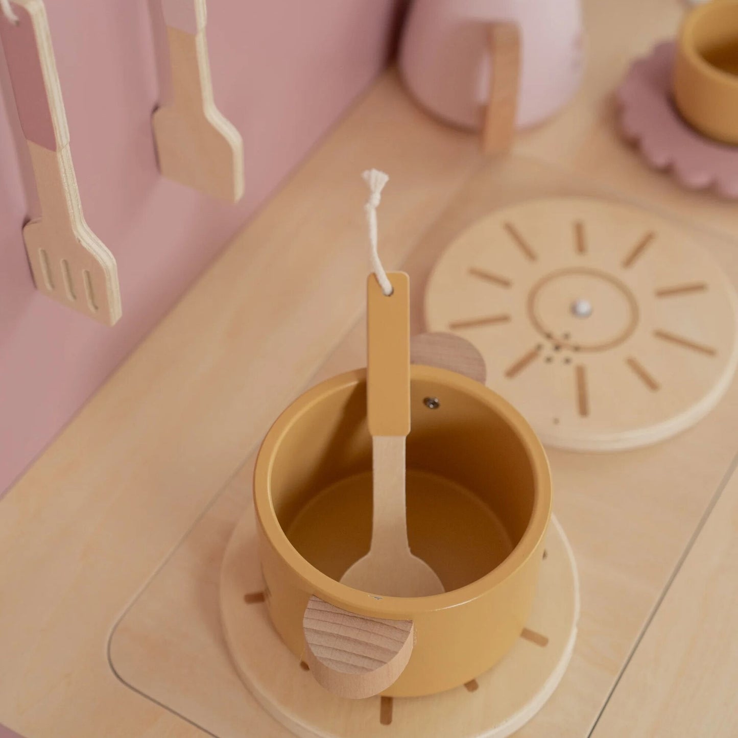 Houten speelkeuken - Roze