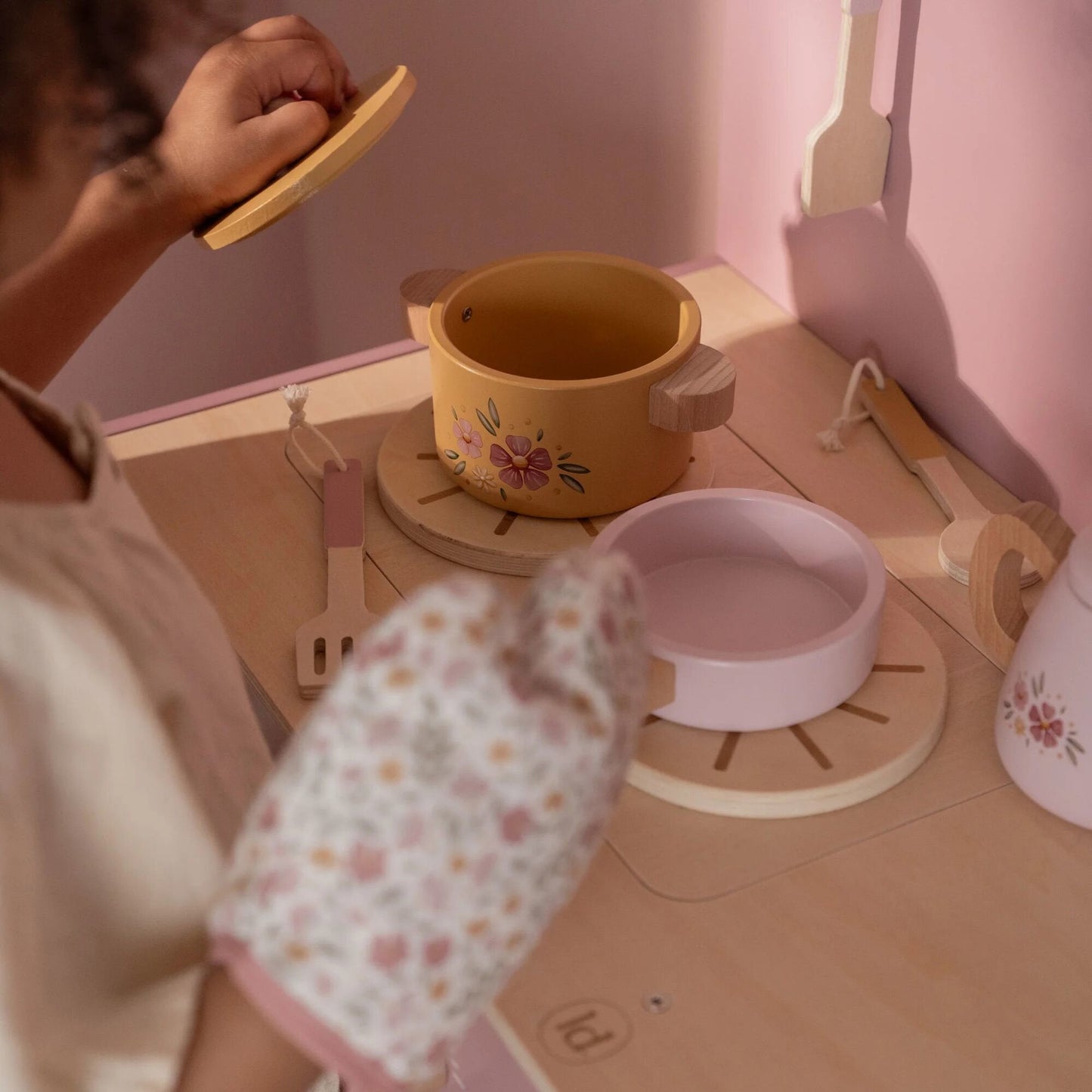 Houten speelkeuken - Roze